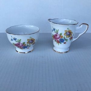 Woodlands Genuine Bone China England Creamer & Sugar Bowl